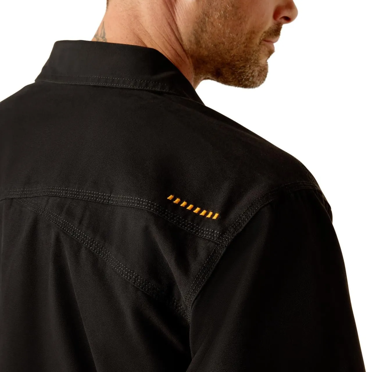Ariat Men's Rebar Canvas Shirt Jacket, Black