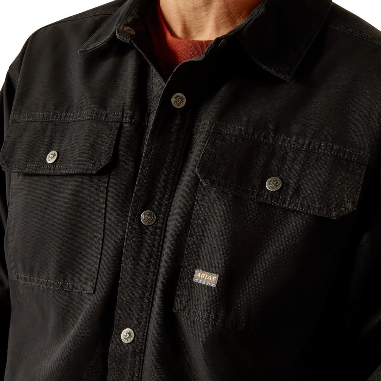Ariat Men's Rebar Canvas Shirt Jacket, Black