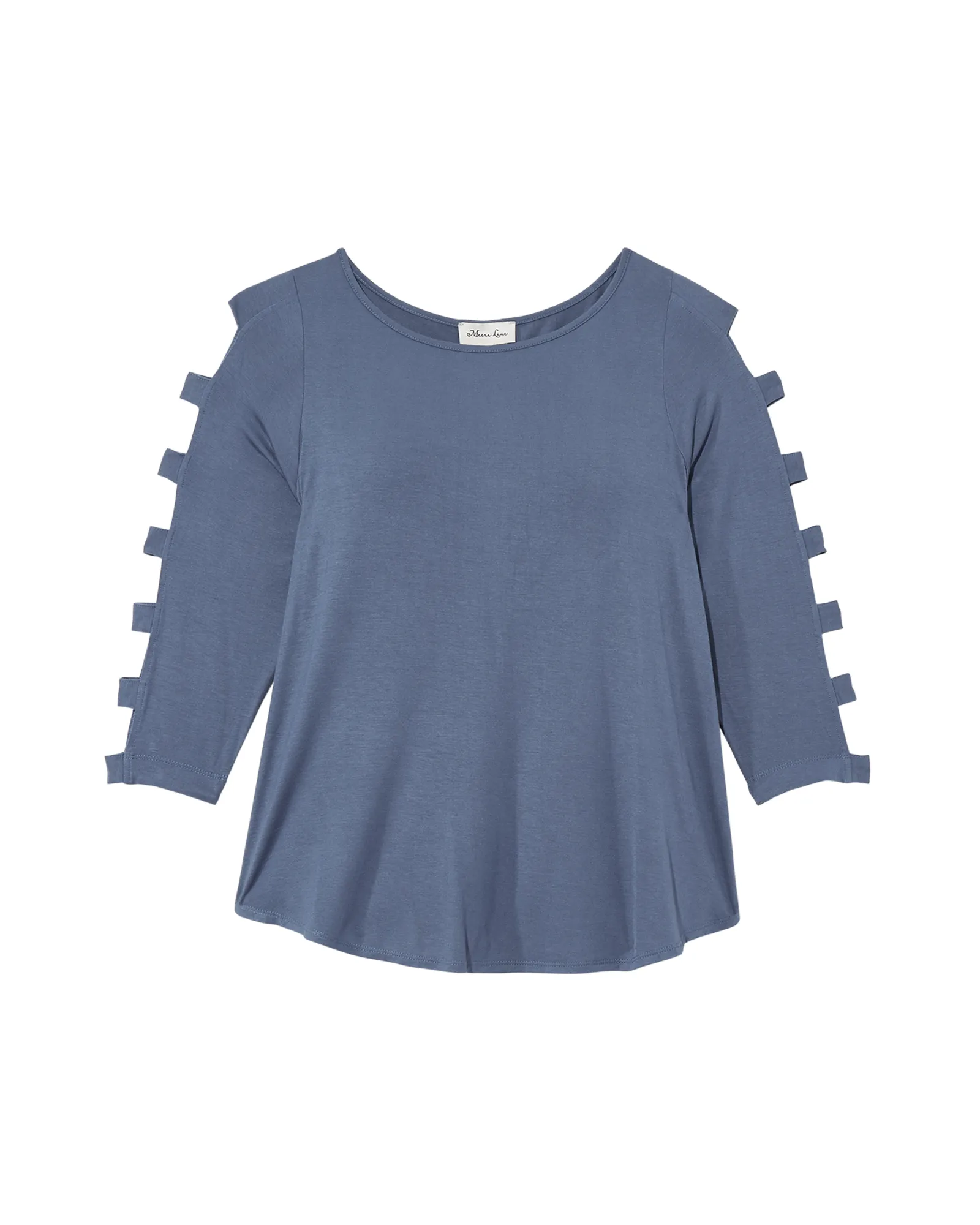 Brie 3/4 Cut-out Sleeve Tee | Azure Blue