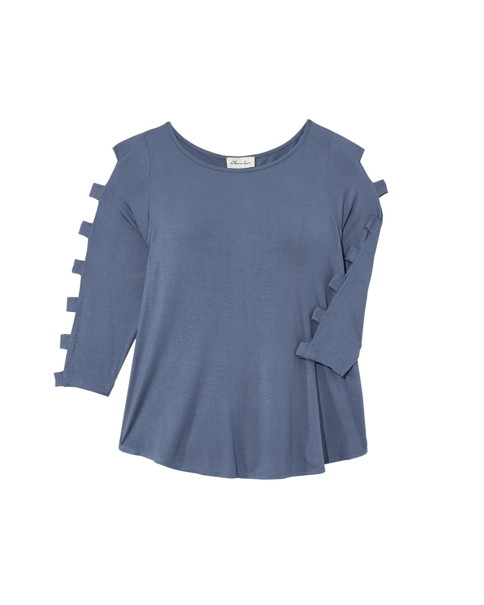 Brie 3/4 Cut-out Sleeve Tee | Azure Blue