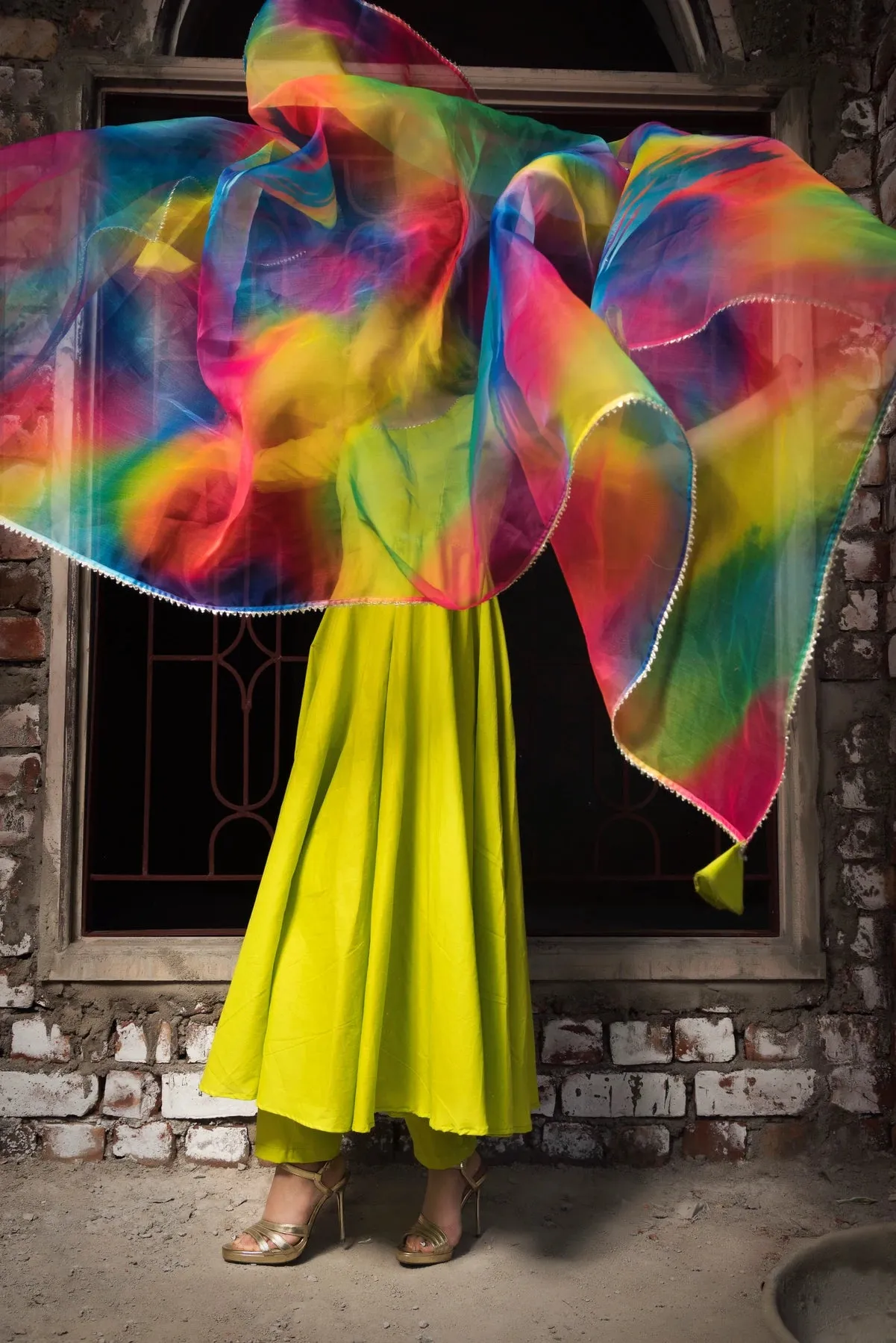 Cotton Green Solid Anarkali Suit Set