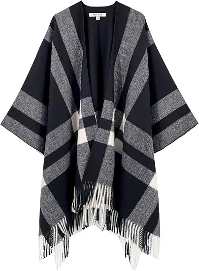 Cupquake Winter Chic Plaid Poncho Cardigan