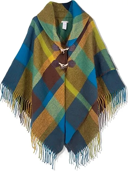 Cupquake Winter Chic Plaid Poncho Cardigan