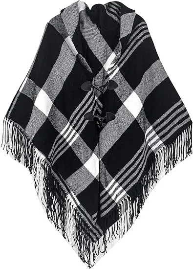 Cupquake Winter Chic Plaid Poncho Cardigan