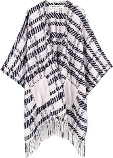 Cupquake Winter Chic Plaid Poncho Cardigan