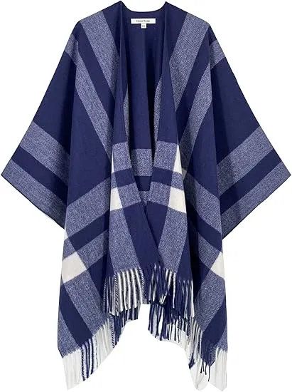 Cupquake Winter Chic Plaid Poncho Cardigan