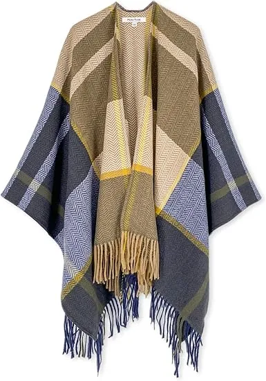 Cupquake Winter Chic Plaid Poncho Cardigan