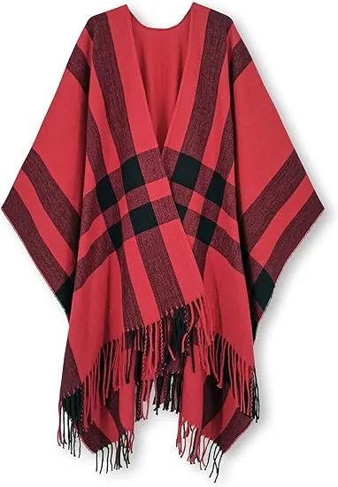 Cupquake Winter Chic Plaid Poncho Cardigan