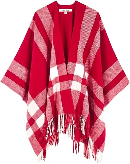 Cupquake Winter Chic Plaid Poncho Cardigan
