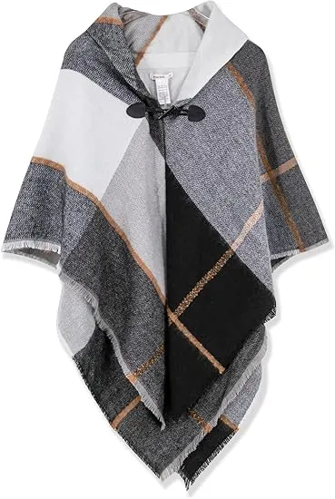 Cupquake Winter Chic Plaid Poncho Cardigan
