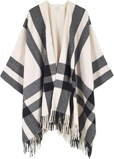 Cupquake Winter Chic Plaid Poncho Cardigan