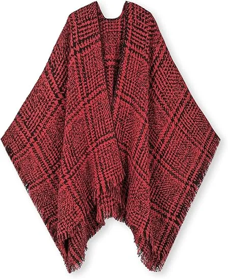 Cupquake Winter Chic Plaid Poncho Cardigan