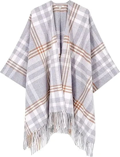Cupquake Winter Chic Plaid Poncho Cardigan