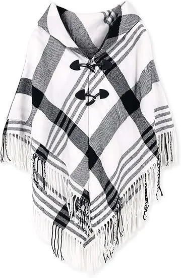 Cupquake Winter Chic Plaid Poncho Cardigan