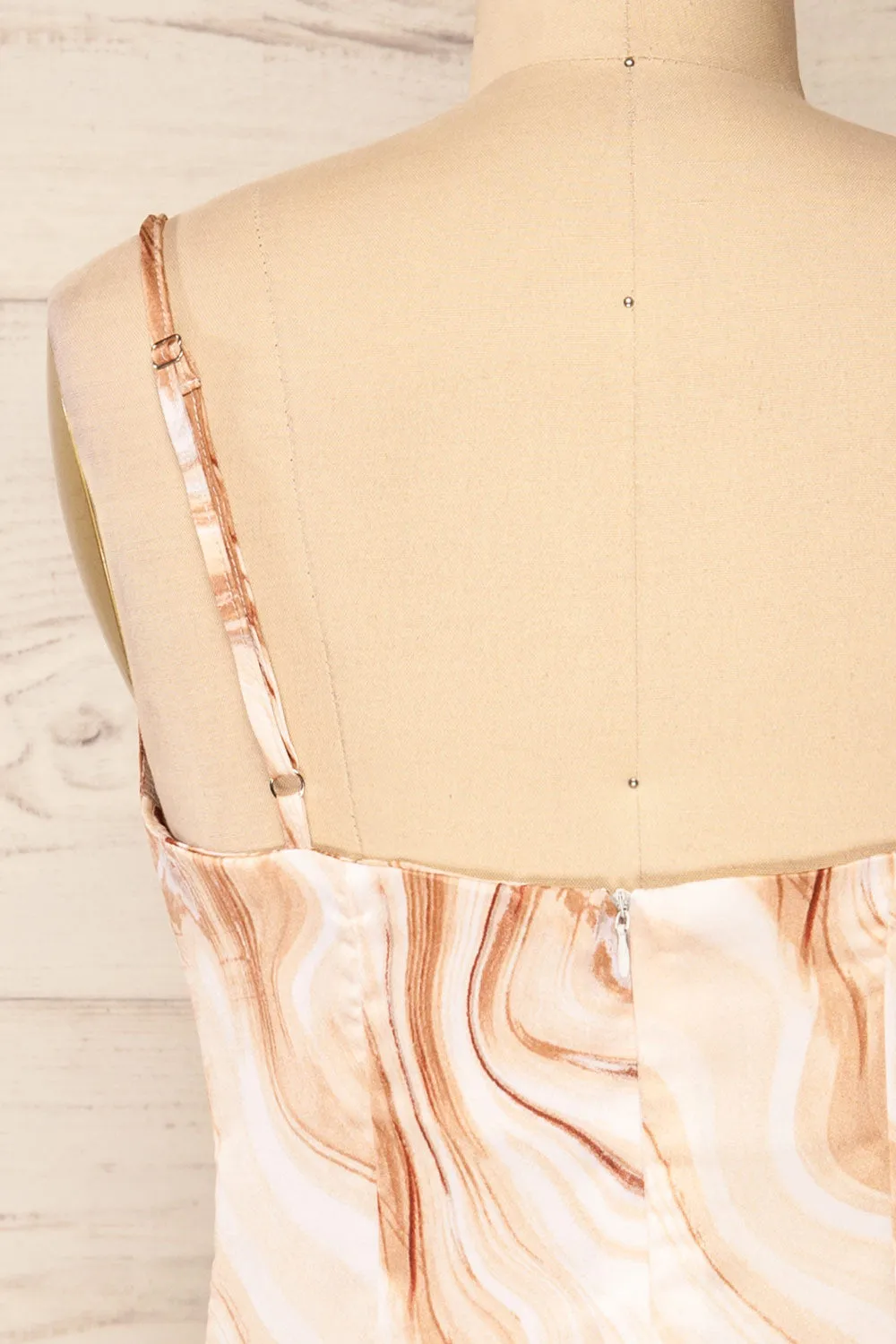 Jeenah | Marble Pattern Short Slip Dress
