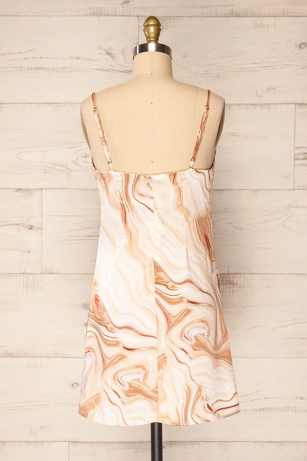 Jeenah | Marble Pattern Short Slip Dress