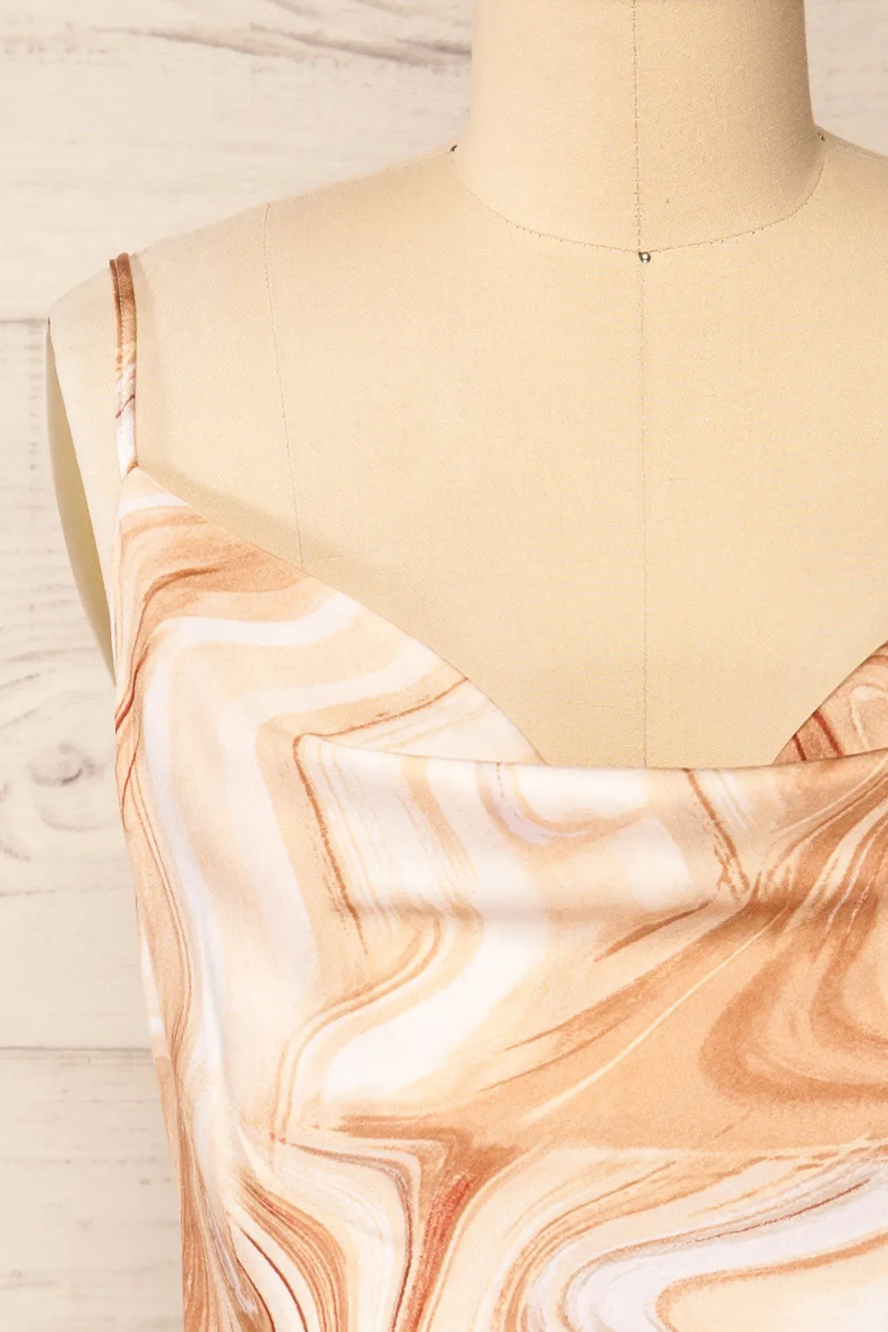 Jeenah | Marble Pattern Short Slip Dress