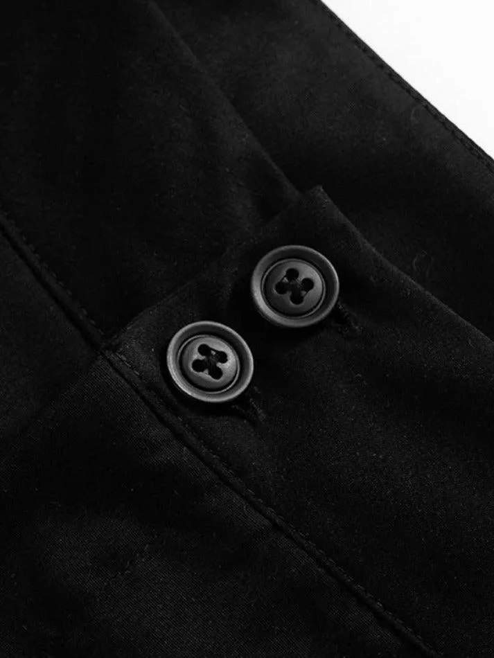 Joskaa Solid High Rise Flared Straight Leg Pants