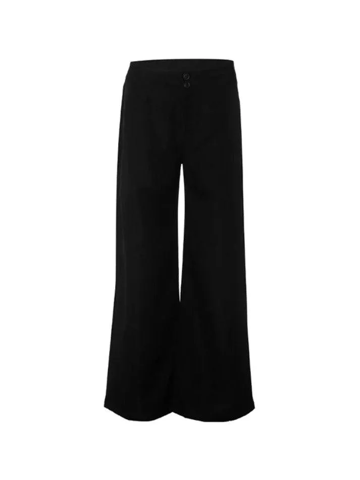 Joskaa Solid High Rise Flared Straight Leg Pants
