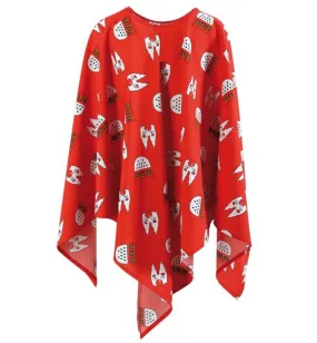 Köln Poncho für Damen rot
