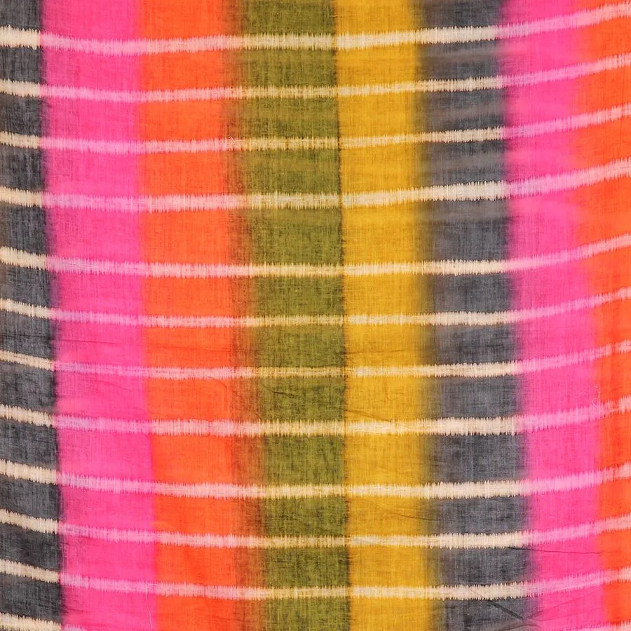 Organic cotton red mix batik stripe scarf