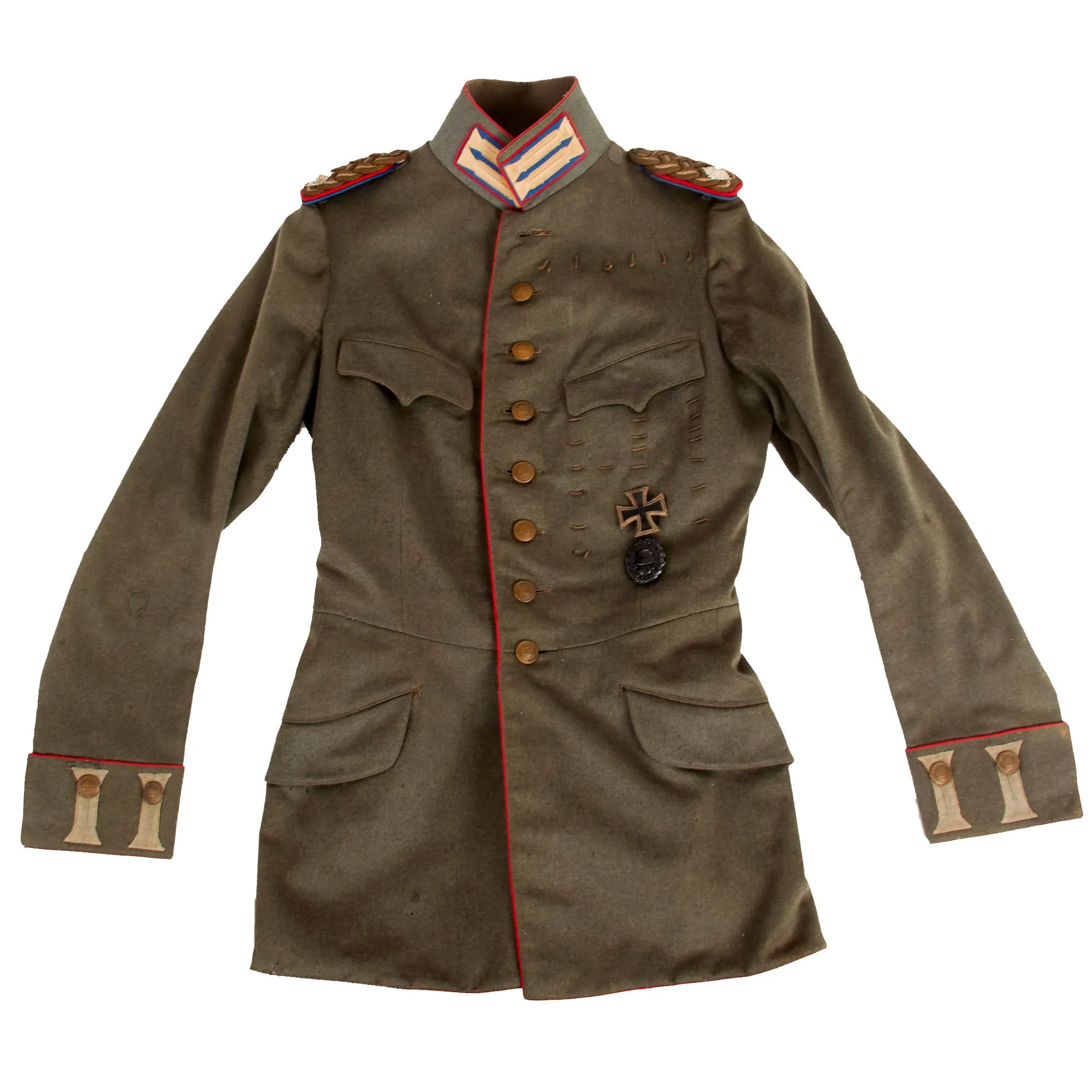 Original Imperial German WWI M-1915 Generalleutnant Waffenrock Feldgrau Tunic for Prince Karl Anton of Hohenzollern - 1st Dragoon Guards