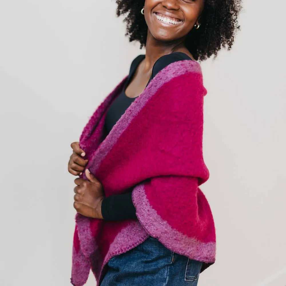 Pretty Simple | Endless Two Tone Scarf: Fuchsia