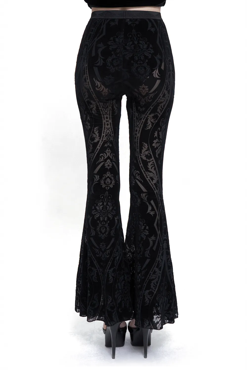 Sexy Pattern Flared Pants in Gothic Style / Fashion Black Slim fit Pants For Women