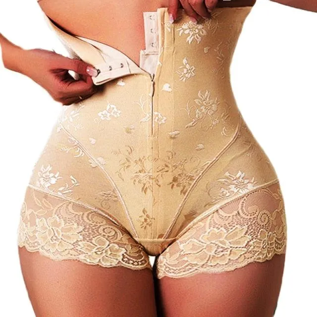 Trending Shaper Panties Sexy Lace Shapers Body Shaper with Zipper Double Control Panties Women Shapewear Sexy Lace Waist Trainer (FH)(FHW1)(1U31)(1U24)(TSP4)