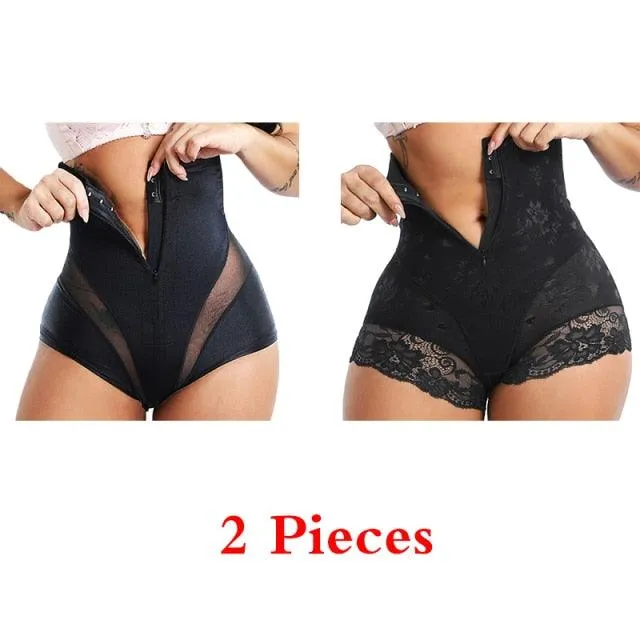 Trending Shaper Panties Sexy Lace Shapers Body Shaper with Zipper Double Control Panties Women Shapewear Sexy Lace Waist Trainer (FH)(FHW1)(1U31)(1U24)(TSP4)