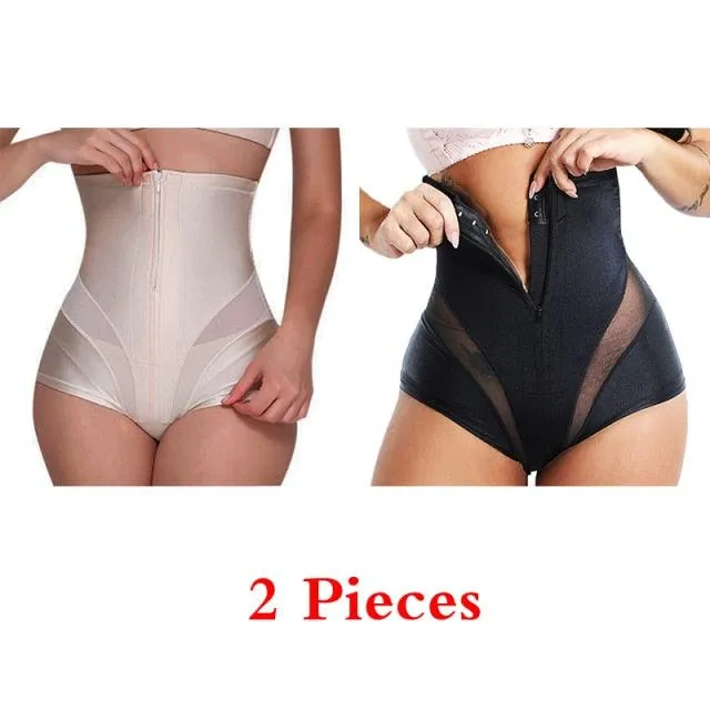 Trending Shaper Panties Sexy Lace Shapers Body Shaper with Zipper Double Control Panties Women Shapewear Sexy Lace Waist Trainer (FH)(FHW1)(1U31)(1U24)(TSP4)