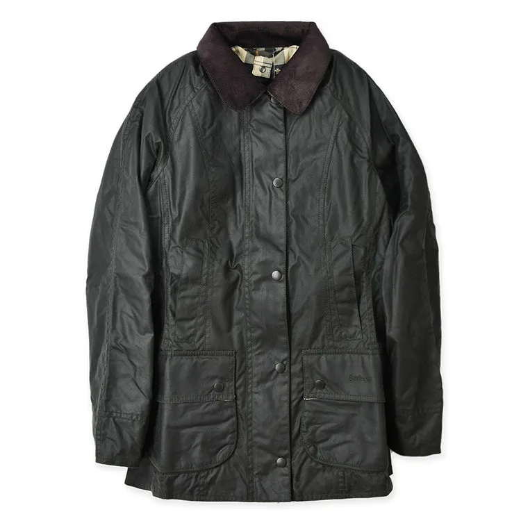 Women Beadnell Wax Jacket_SAGE
